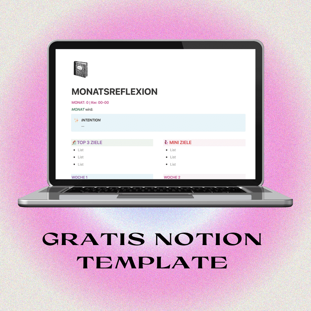 Monatsreflexion Aufbau und notion template