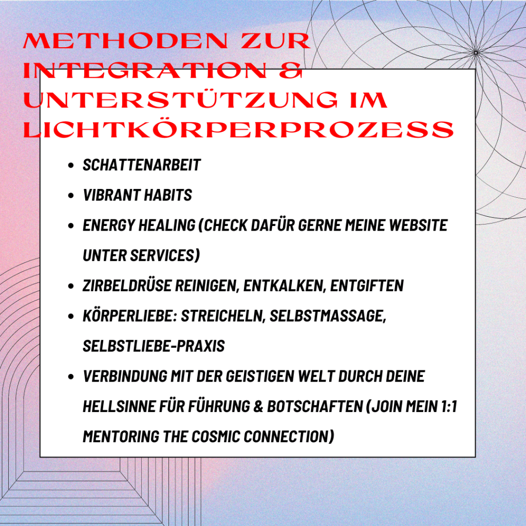 Energiearbeit ist eine super Unterstützung im Lichtkörperprozess